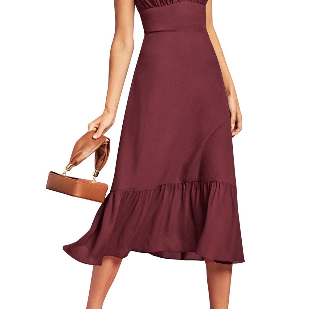 Reformation Embry Plum Midi Dress Size 8
